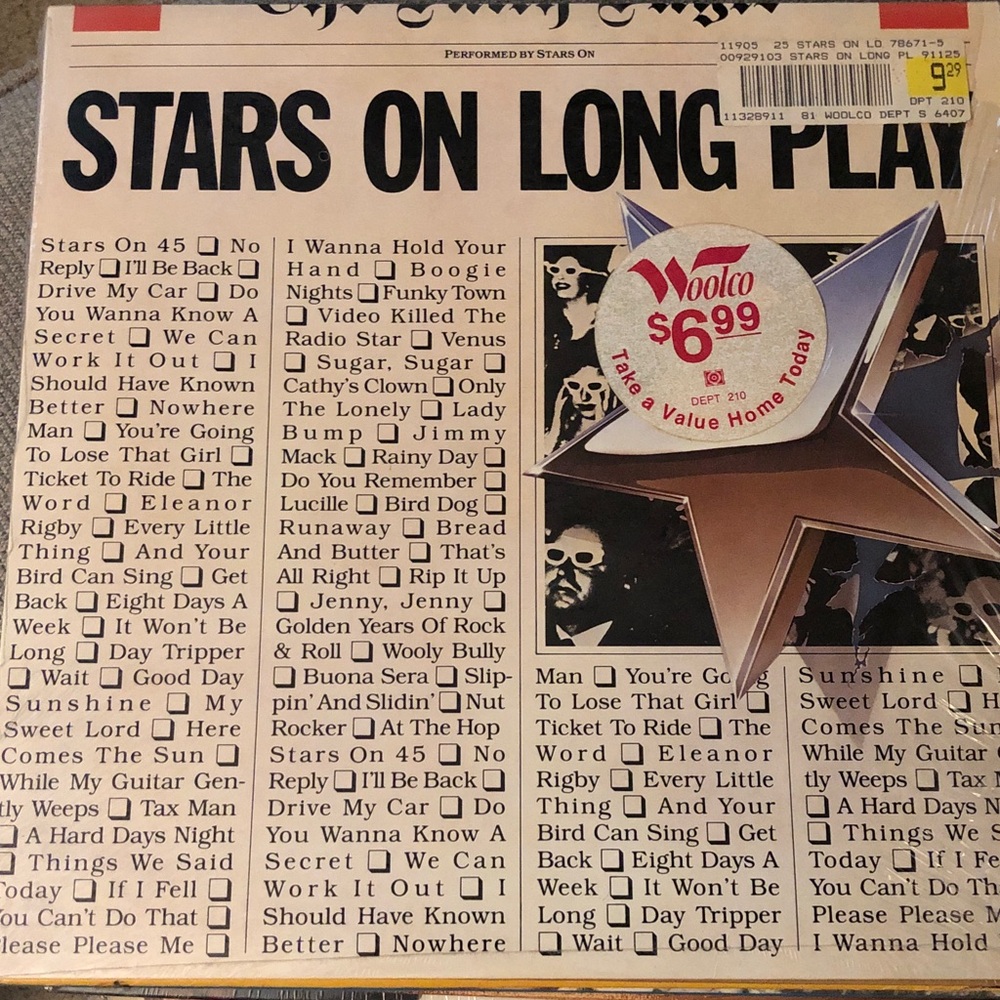 Stars On Long Play Vinyl Record